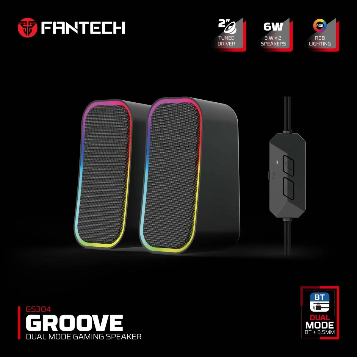 Fantech Groove Dual Mode RGB Gaming Speaker - Black Fantech Groove Dual Mode RGB Gaming Speaker - Black